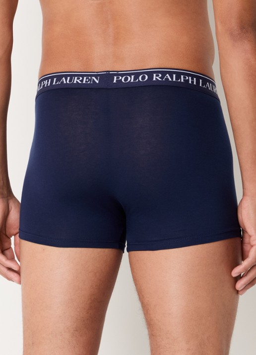 Ralph Lauren Boxershorts met logoband in 3-pack - achterkant donkerblauw