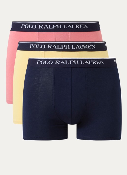 Ralph Lauren Boxershorts met logoband in 3-pack - voorkant 3 zalmroze