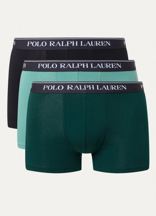 Ralph Lauren Boxershorts met logoband in 3-pack - voorkant 3 mosgroen