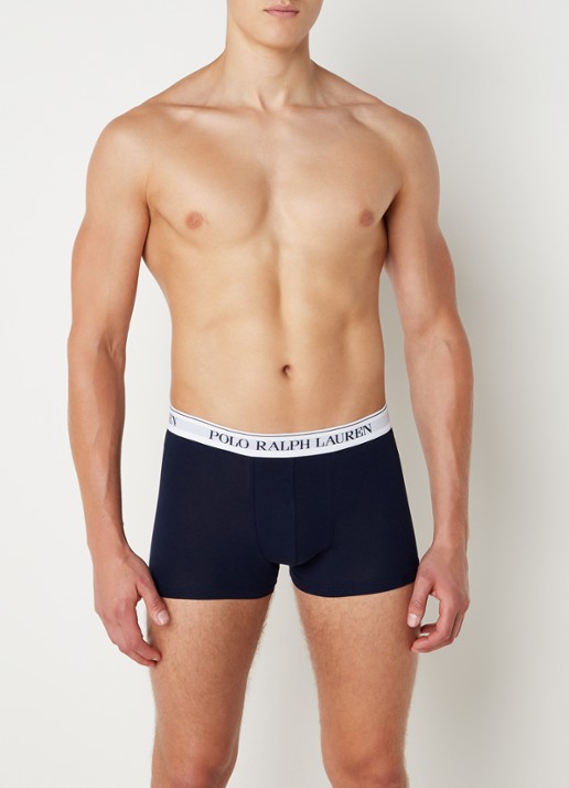 Ralph Lauren Boxershorts met logoband in 3-pack - voorkant 5 donkerblauw