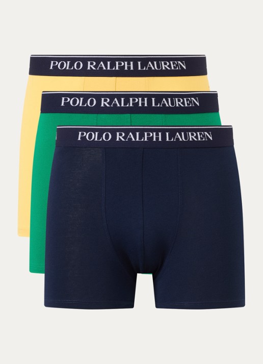 Ralph Lauren Boxershorts met logoband in 3-pack - voorkant 3 royalblauw