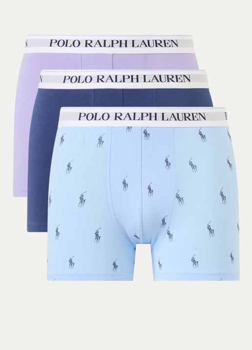 Ralph Lauren Boxershorts met logoband in 3-pack - voorkant 3 lavendel