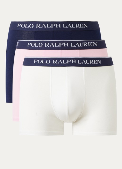 Ralph Lauren Boxershorts met logoband in 3-pack - voorkant 2 indigo