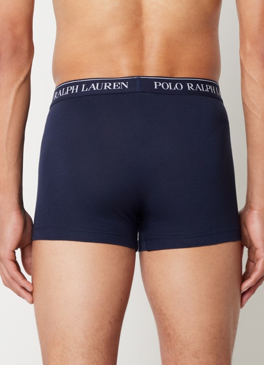 Ralph Lauren Boxershorts met logoband in 3-pack - achterkant kobaltblauw