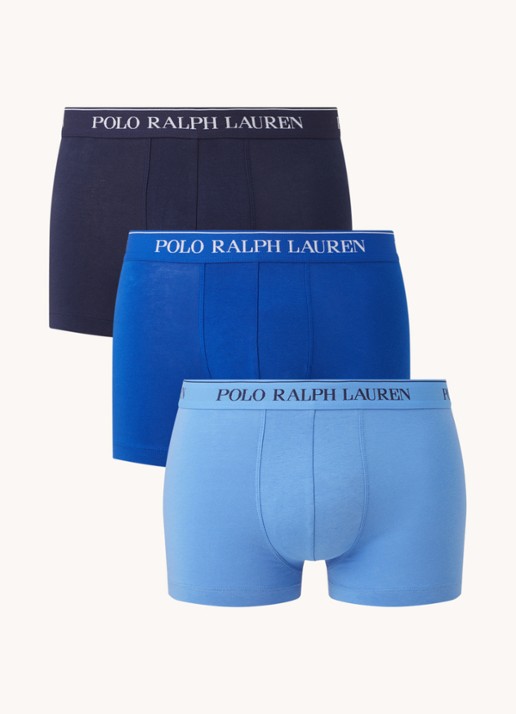 Ralph Lauren Boxershorts met logoband in 3-pack - voorkant 2 kobaltblauw
