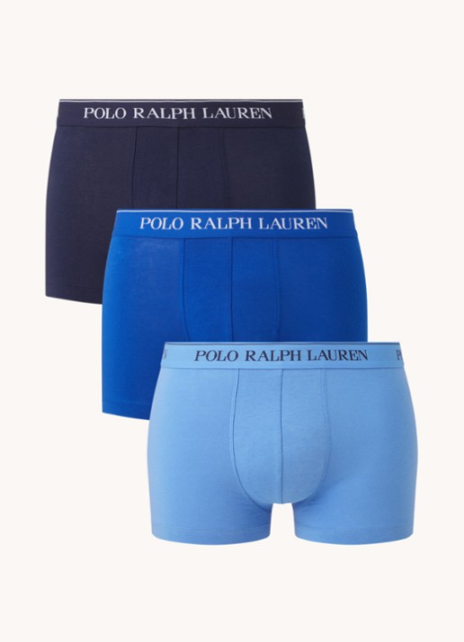 Ralph Lauren Boxershorts met logoband in 3-pack - voorkant 3 blauw