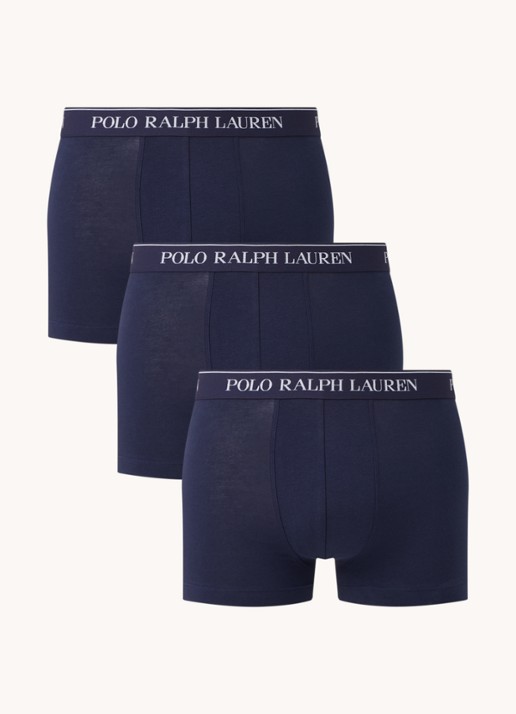 Ralph Lauren Boxershorts met logoband in 3-pack - voorkant 3 donkerblauw