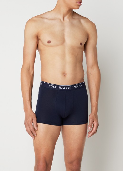 Ralph Lauren Boxershorts met logoband in 3-pack - voorkant 4 donkerblauw