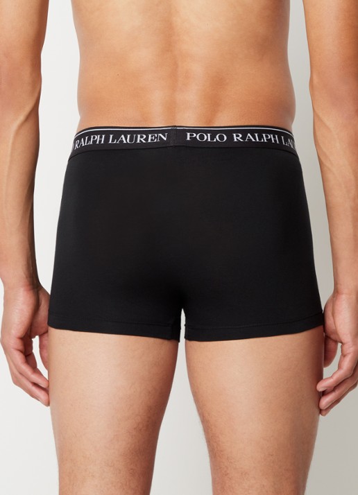 Ralph Lauren Boxershorts met logoband in 3-pack - achterkant 3pk white/polo blk/andover htr