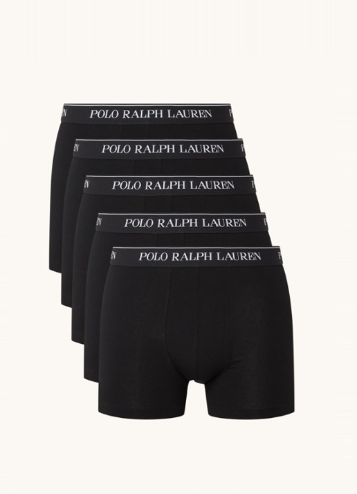 Ralph Lauren Boxershorts met logoband in 5-pack - voorkant 2 zwart