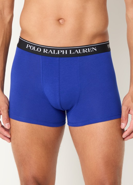 Ralph Lauren Boxershorts met logoband in 5-pack - detail kobaltblauw