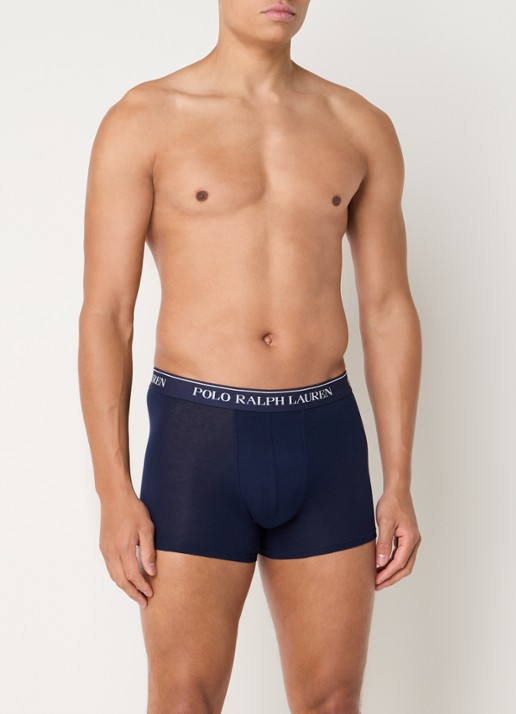 Ralph Lauren Boxershorts met logoband in 5-pack - voorkant 4 donkerblauw