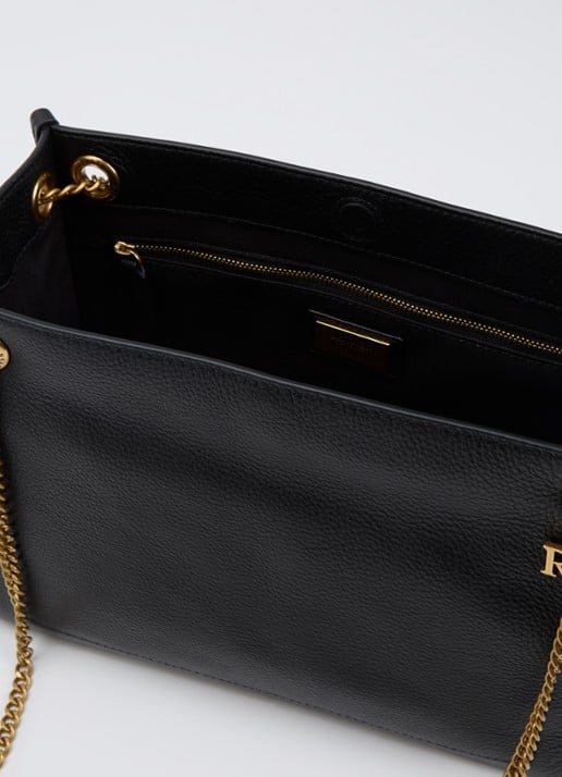 Ralph Lauren Bradley Medium schoudertas van leer - detail 2 zwart