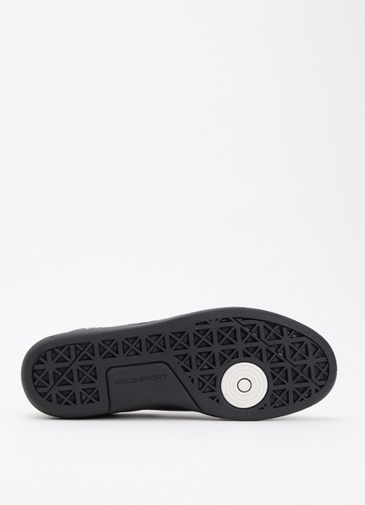 Ralph Lauren Broome sneaker van leer met suède details en logo - detail 3 zwart