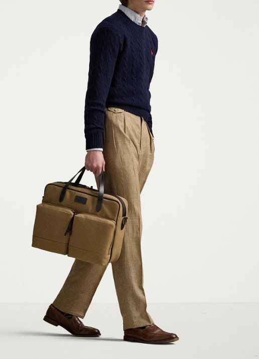 Ralph Lauren Businesstas met logo - detail 5 montana khaki/brown / khaki