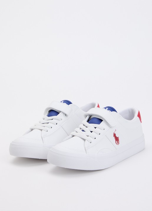 Ralph Lauren C-Ryley sneaker met logo  - voorkant 3 wit