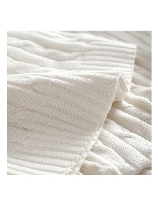 Ralph Lauren Cable plaid 127 x 178 cm - detail steenrood
