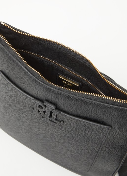 Ralph Lauren Cameryn crossbodytas van leer met afneembare schouderriem - detail 2 zwart