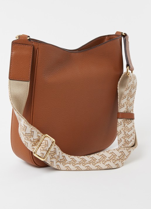 Ralph Lauren Cameryn Medium crossbodytas van leer - achterkant 3 cognac