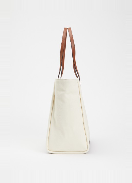 Ralph Lauren Cameryn shopper van canvas met details van leer  - detail 2 beige