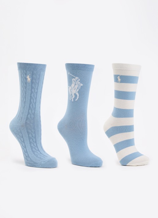 Ralph Lauren Candyshop sokken in katoenblend met logo in 3-pack