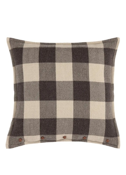 Ralph Lauren Canyon sierkussenhoes 50 x 50 cm - achterkant donkergrijs