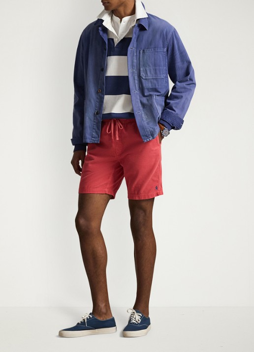 Ralph Lauren Classic fit korte broek van corduroy - voorkant 2 spring red-2125