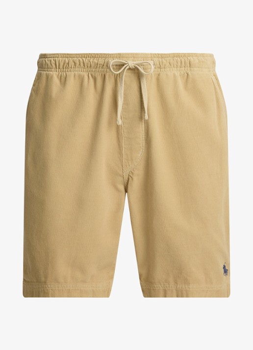 Ralph Lauren Classic fit korte broek van corduroy - voorkant 2 paddock tan-zyqp
