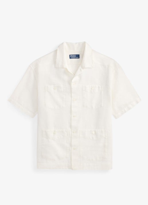 Ralph Lauren Classic fit linnen-katoenen overhemd - voorkant white / wit