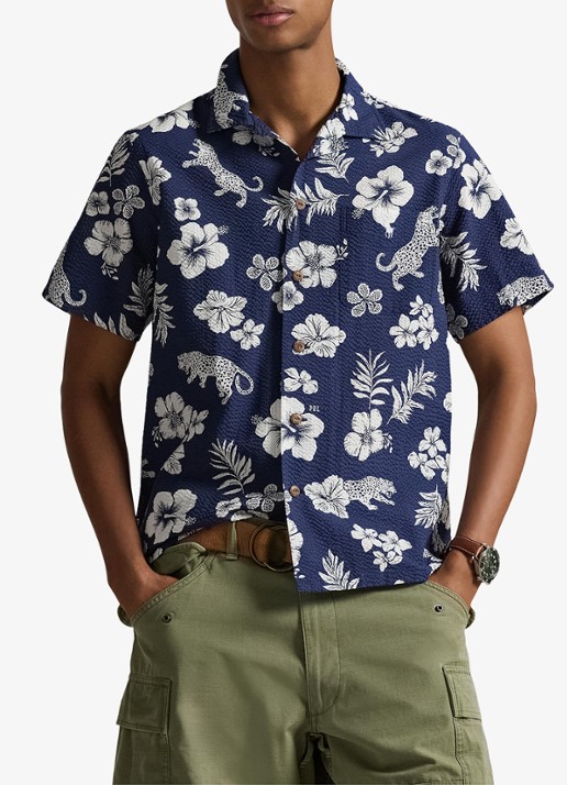 Ralph Lauren Classic fit overhemd met bloemenprint en structuur
