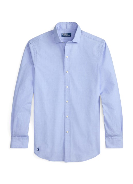 Ralph Lauren Classic fit overhemd met kent kraag - voorkant 3 blue white / lichtblauw