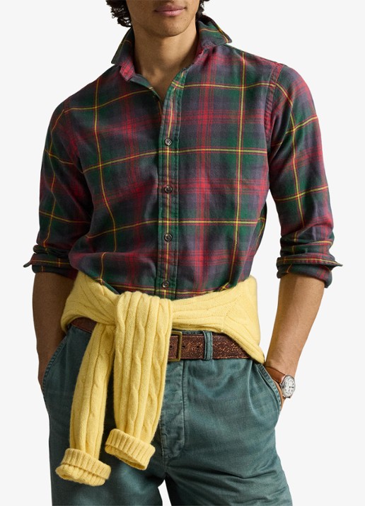 Ralph Lauren Classic fit overhemd met ruitdessin - voorkant 2 green/red multi / rood
