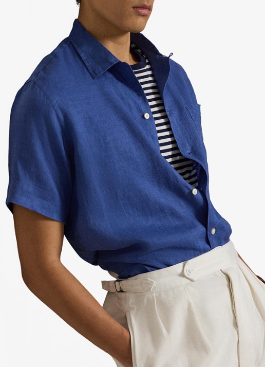 Ralph Lauren Classic fit overhemd van linnen met borstzak