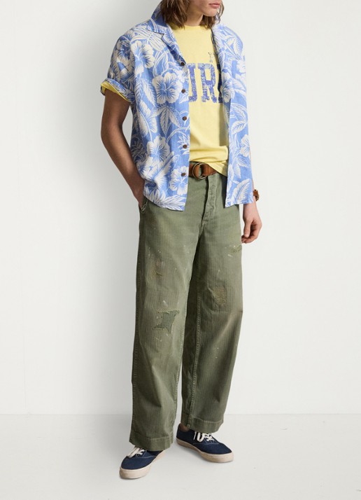 Ralph Lauren Classic fit overhemd van linnen met print - detail 2 blue sweetheart floral / blauw