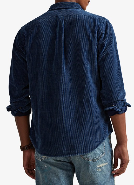 Ralph Lauren Classic fit overshirt van corduroy met borstzakken - achterkant 5 indigo / blauw