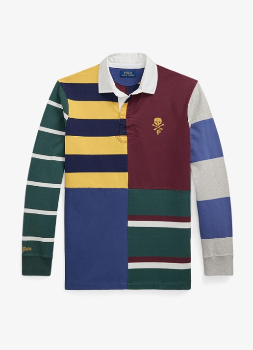 Ralph Lauren Classic fit polo met colour blocking - voorkant red wine multi / bordeauxrood
