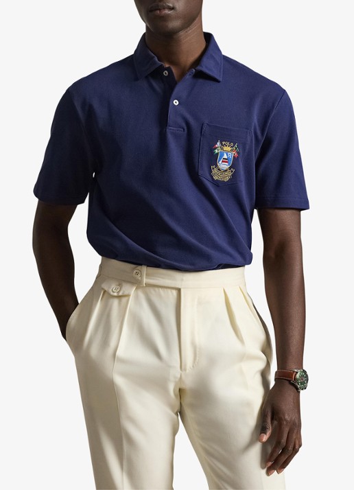 Ralph Lauren Classic fit polo met embleem - detail dark cobalt / donkerblauw