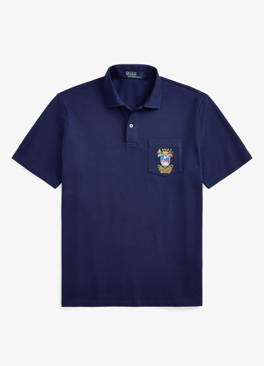 Ralph Lauren Classic fit polo met embleem - voorkant 4 dark cobalt / donkerblauw