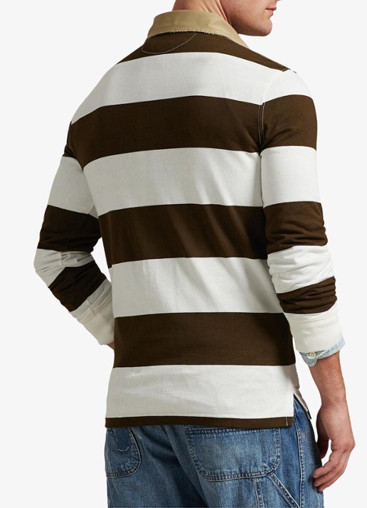 Ralph Lauren Classic fit polo met logoborduring - achterkant 5 dark brown / donkerbruin