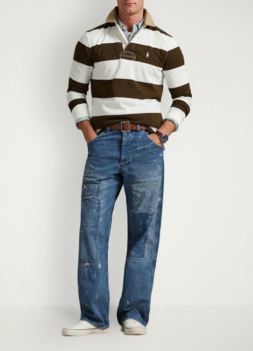 Ralph Lauren Classic fit polo met logoborduring - voorkant 2 dark brown / donkerbruin
