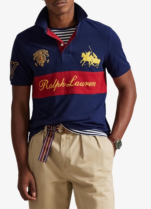 Ralph Lauren Classic fit polo met logoborduring - detail 2 newport navy/sweet tomato-zykf