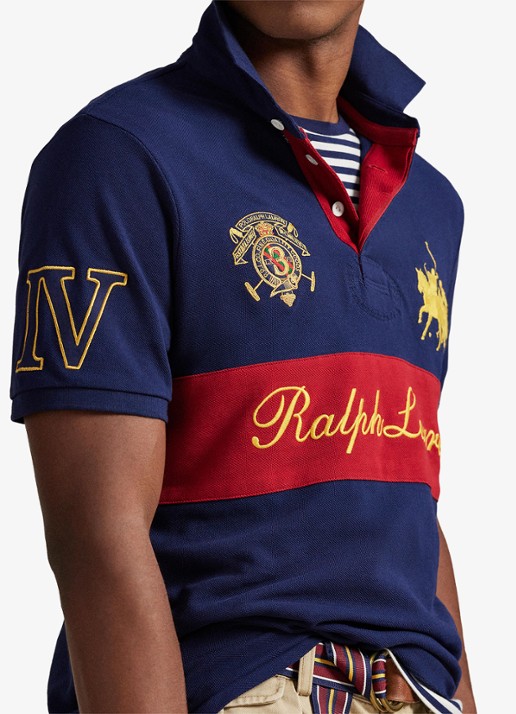 Ralph Lauren Classic fit polo met logoborduring - detail 3 newport navy/sweet tomato-zykf