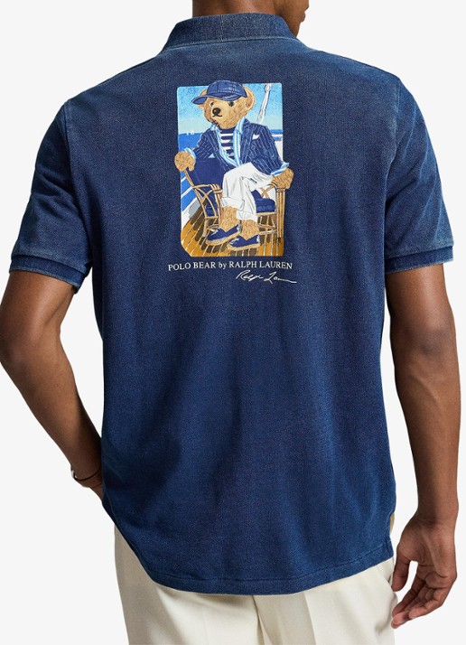 Ralph Lauren Classic fit polo met logoborduring - achterkant newport bear-med indigo / indigo