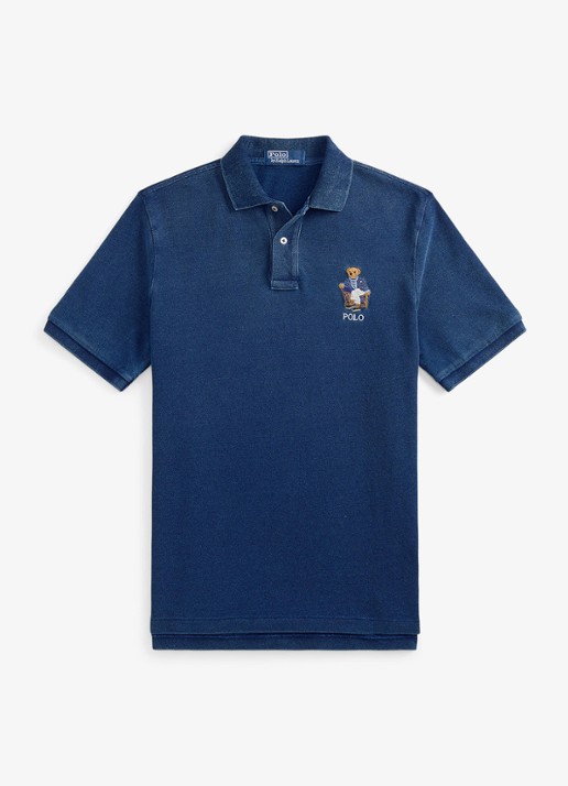Ralph Lauren Classic fit polo met logoborduring - voorkant 2 newport bear-med indigo / indigo