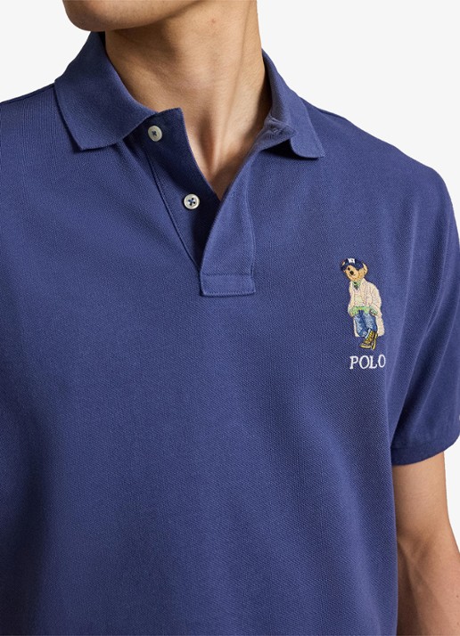 Ralph Lauren Classic fit polo met logoborduring - detail 3 light navy / donkerblauw