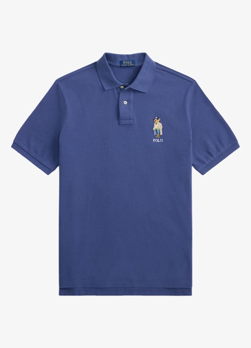 Ralph Lauren Classic fit polo met logoborduring - voorkant 4 light navy / donkerblauw