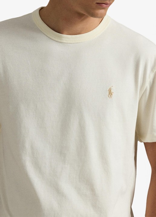 Ralph Lauren Classic fit T-shirt met ronde hals - detail 5 clubhouse cream / creme
