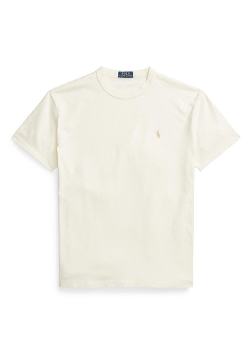 Ralph Lauren Classic fit T-shirt met ronde hals - voorkant clubhouse cream / creme