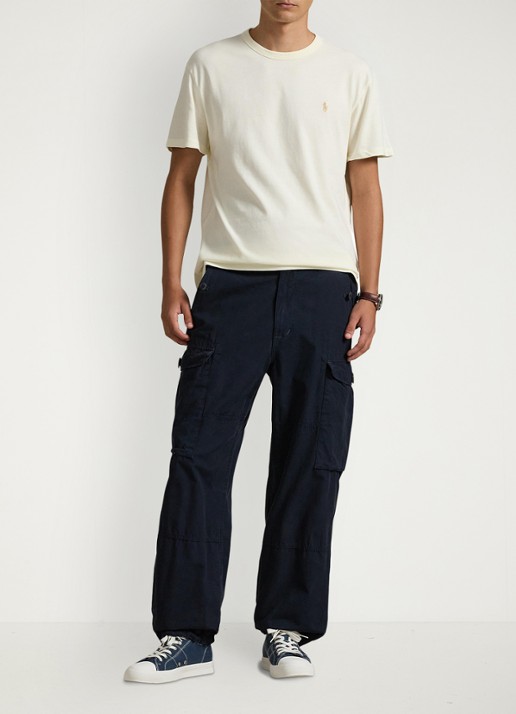 Ralph Lauren Classic fit T-shirt met ronde hals - voorkant 2 clubhouse cream / creme