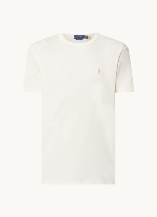 Ralph Lauren Classic fit T-shirt met ronde hals - voorkant 3 clubhouse cream / creme